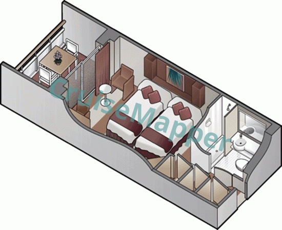 SkySea Golden Era Sunset Balcony Cabin floor plan SkySea Golden Era Sunset Balcony Cabin floor plan