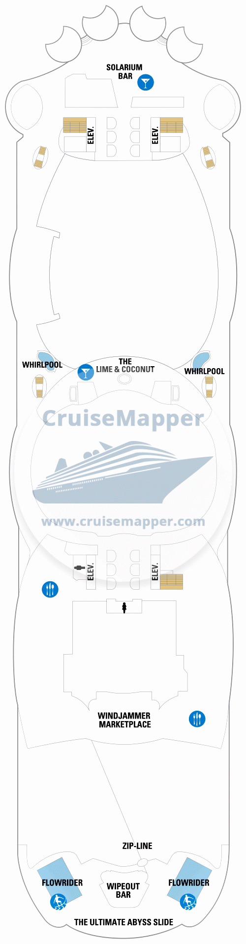 Oasis Of The Seas deck 16 plan CruiseMapper