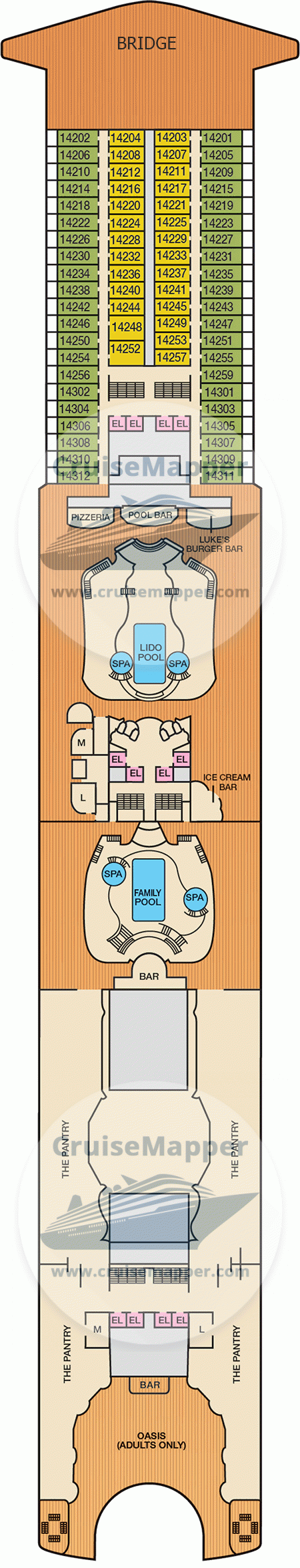Star Princess Deck 14 Plan CruiseMapper