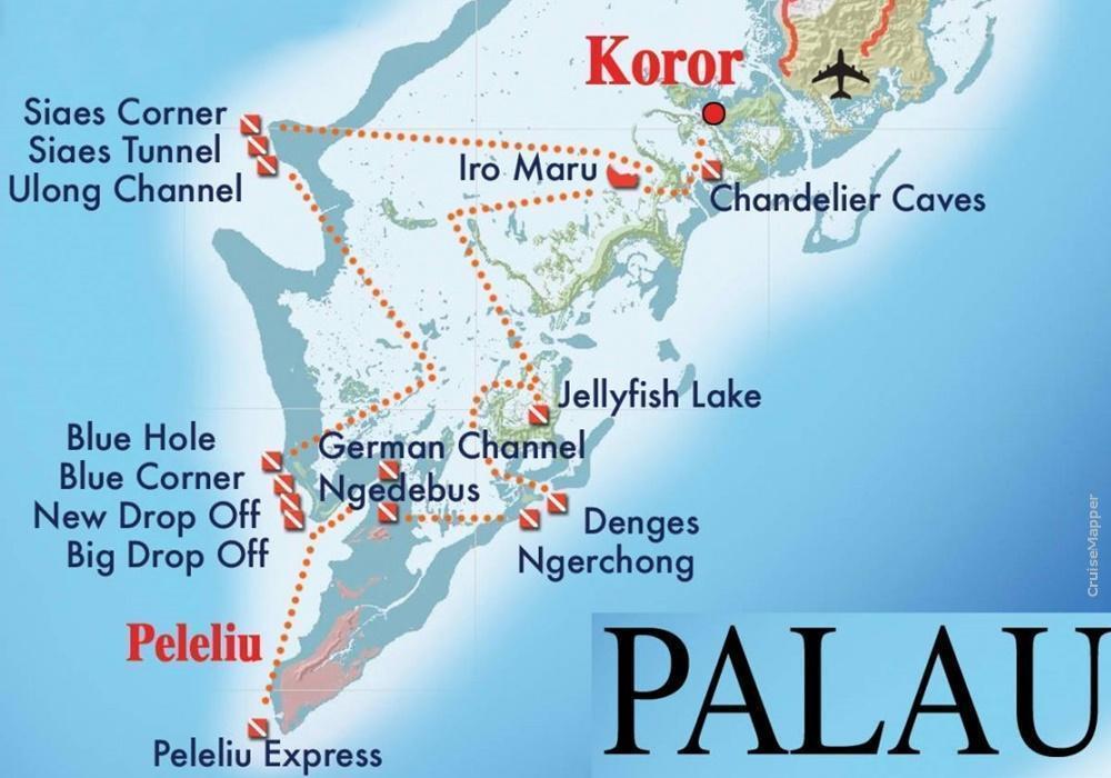 Palau Islands map