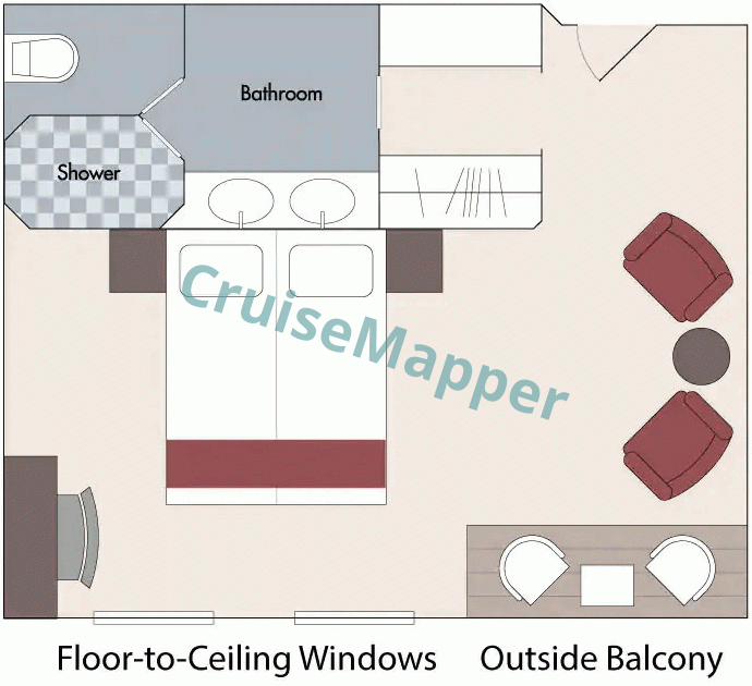 AmaVida Balcony Suite  floor plan