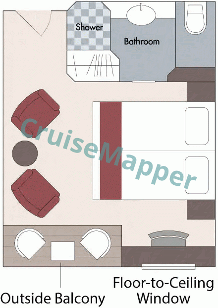 AmaVida Balcony Cabin  floor plan