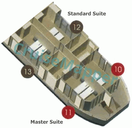 Zambezi Queen Houseboat Suite  floor plan