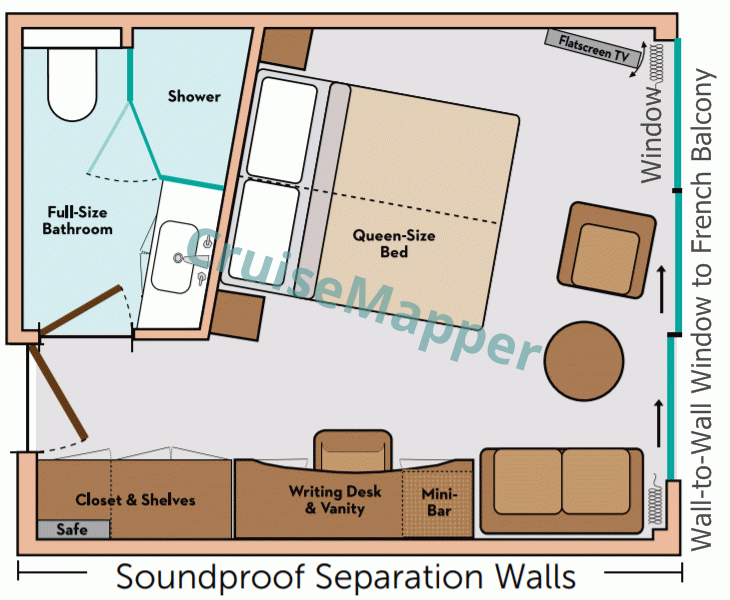 Avalon Envision French Balcony Panorama Suite  floor plan