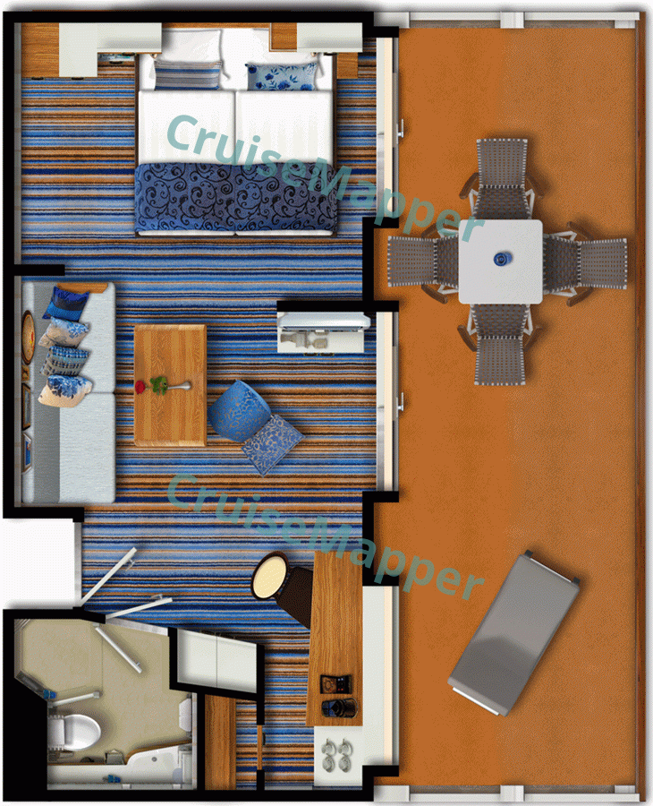 Mein Schiff 4 Familienkabine Balkon|Balcony Family Cabin  floor plan