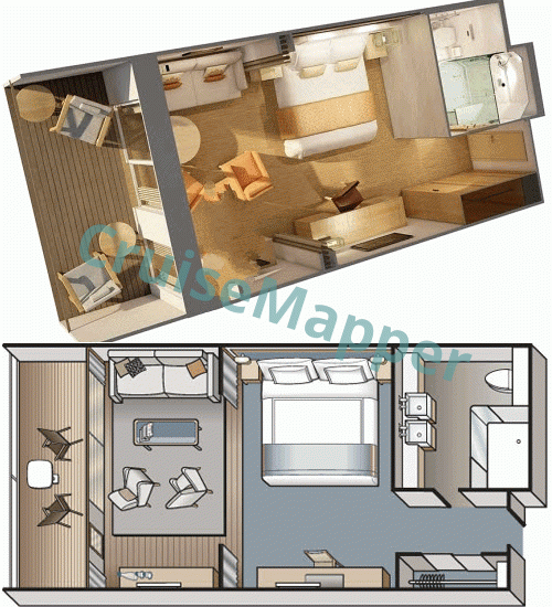 Viking Sea Penthouse Junior Suite  floor plan