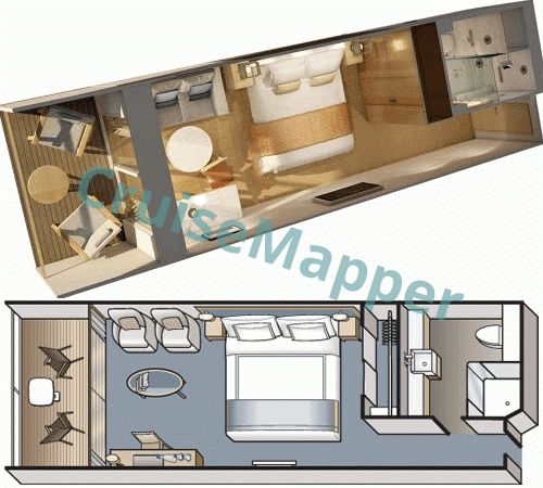 Viking Sea Balcony Cabin  floor plan