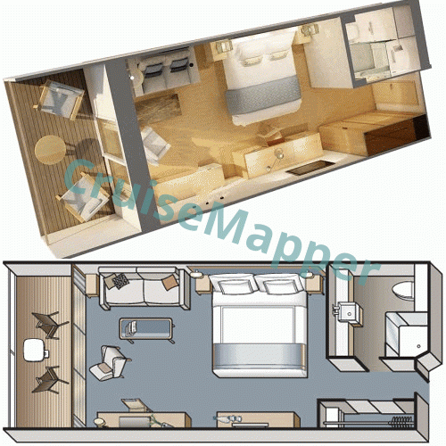 Viking Sea Penthouse Veranda Cabin  floor plan