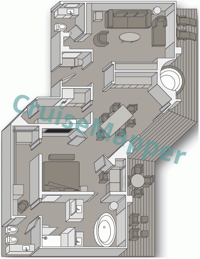 ms Koningsdam Pinnacle Suite  floor plan