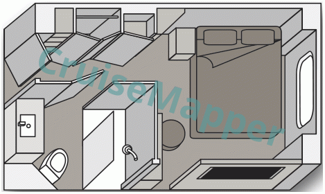 ms Koningsdam Studio Single Cabin  floor plan