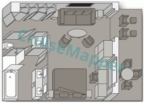 ms Koningsdam Neptune Suite  floor plan