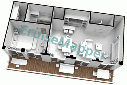 Seven Seas Explorer Grand Suite  floor plan