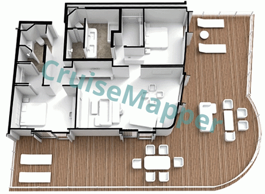 Seven Seas Explorer 2-Bedroom Master Suite  floor plan
