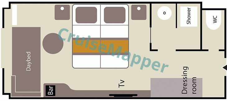 Le Lyrial Oceanview Superior Cabin  floor plan