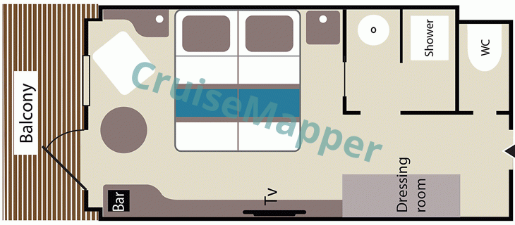 Le Lyrial Balcony Deluxe Cabin  floor plan