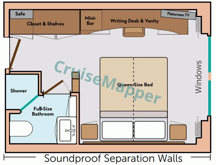 Avalon Passion Deluxe Window Cabin  floor plan