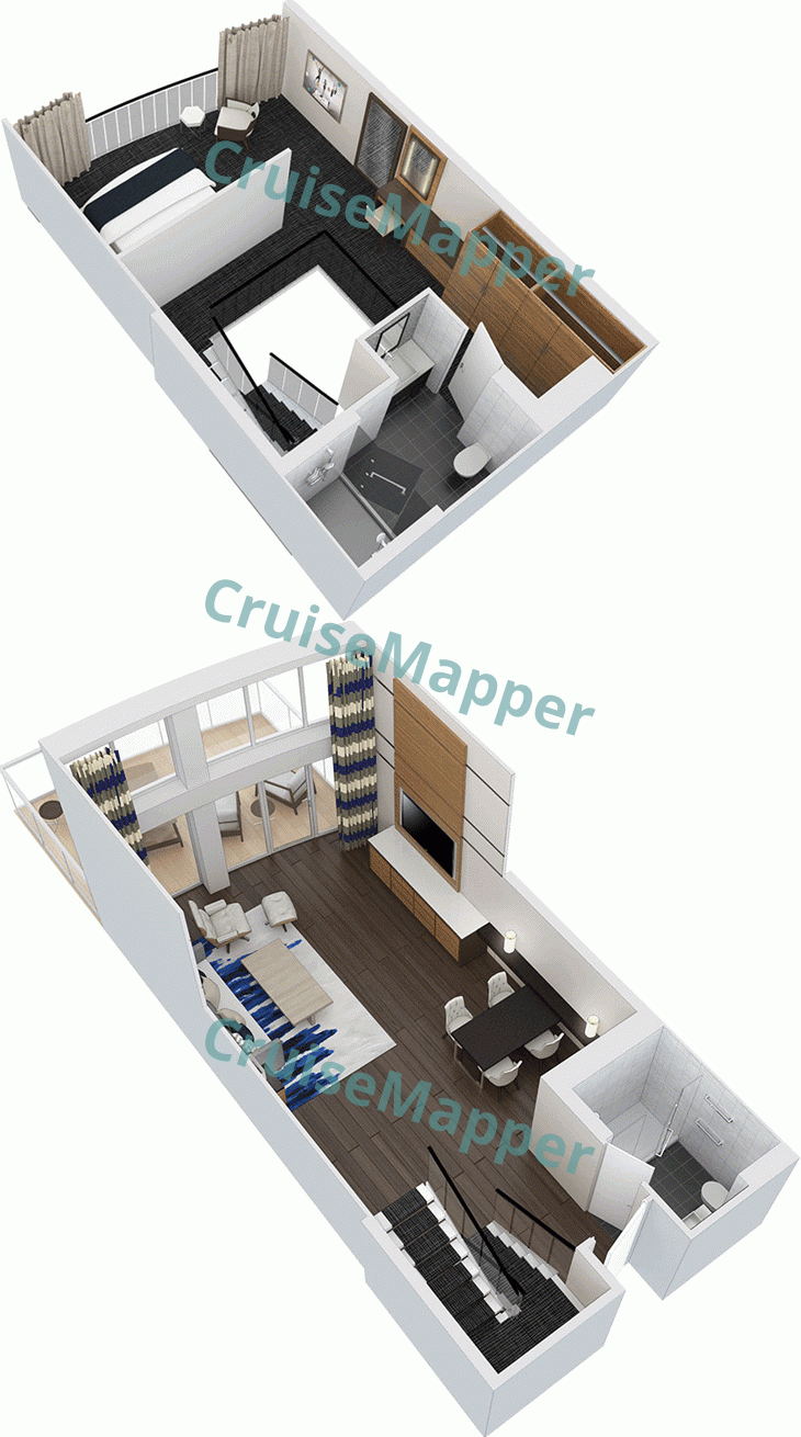 Ovation Of The Seas Grand Loft Suite and Sky Loft Suite  floor plan