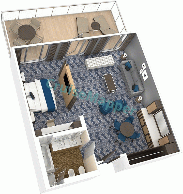 Harmony Of The Seas 1-Bedroom Owners Suite  floor plan