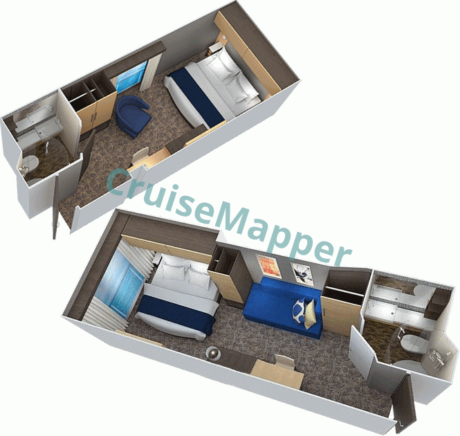 Harmony Of The Seas Virtual Balcony Interior Cabin  floor plan