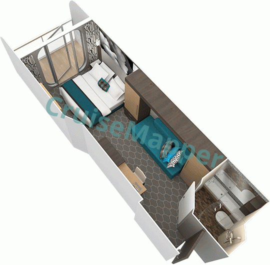 Harmony Of The Seas Boardwalk and Central Park Balcony Cabins  floor plan