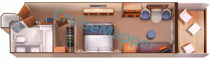 Seabourn Encore Veranda Suite  floor plan