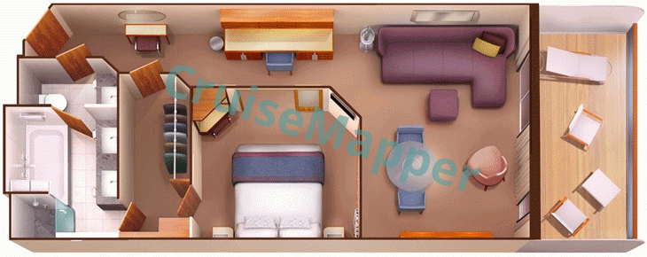 Seabourn Encore Penthouse Suite  floor plan