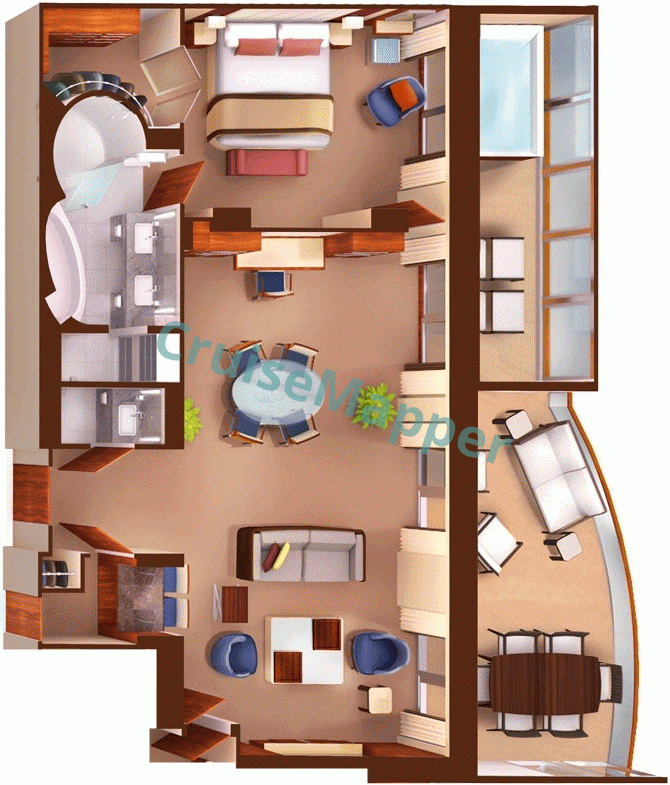 Seabourn Encore Wintergarden Suite  floor plan
