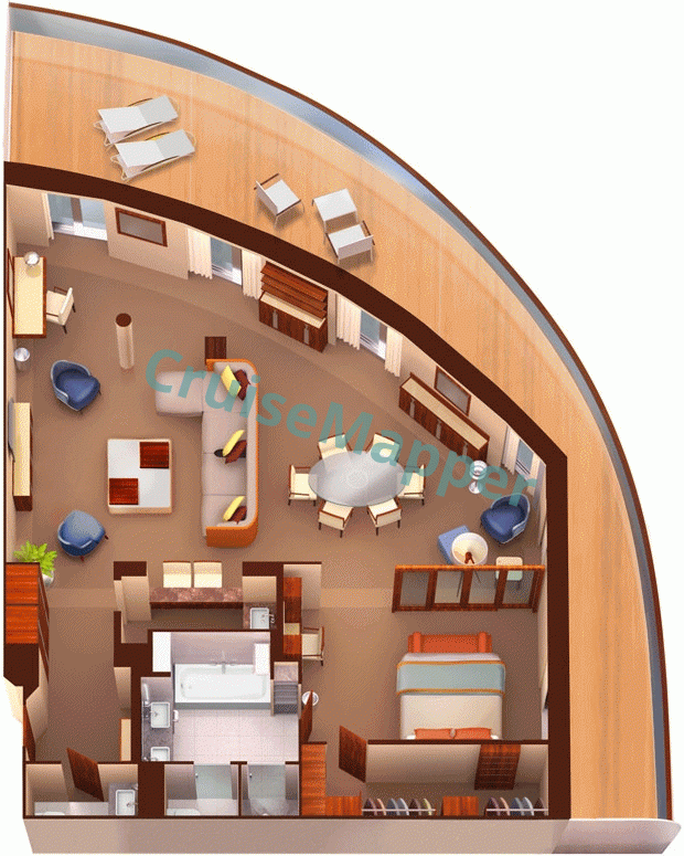 Seabourn Encore Signature Suite  floor plan