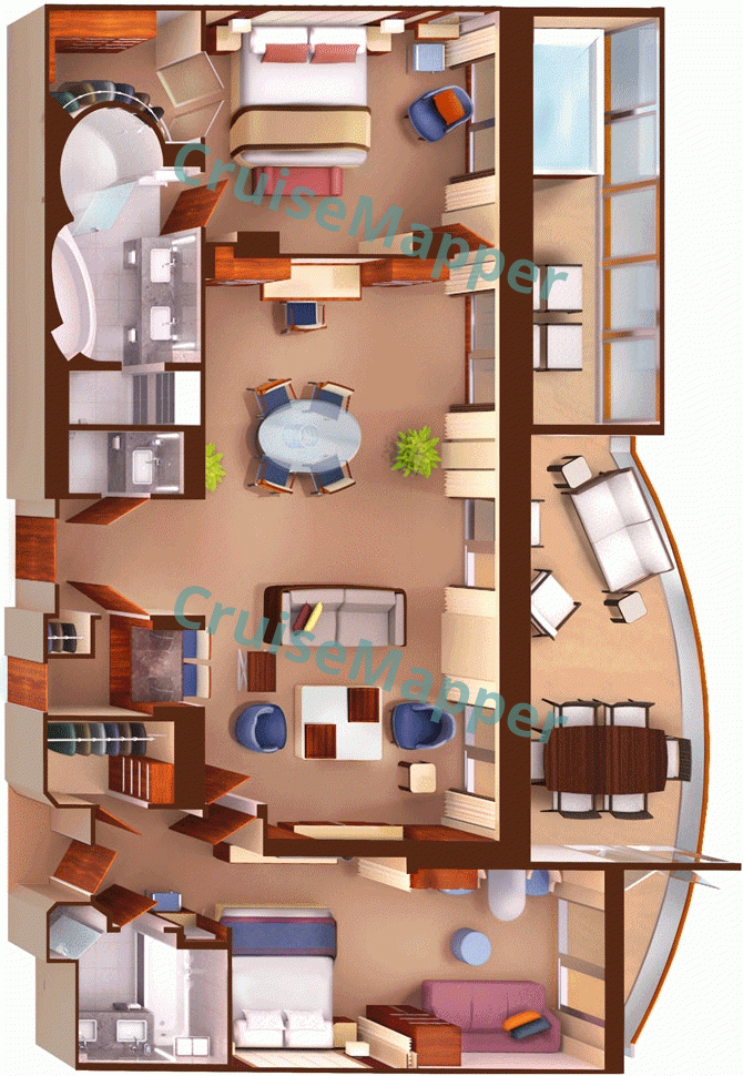 Seabourn Encore Grand Wintergarden Suite  floor plan