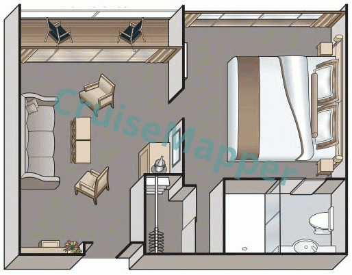 Viking Rolf Balcony Suite  floor plan