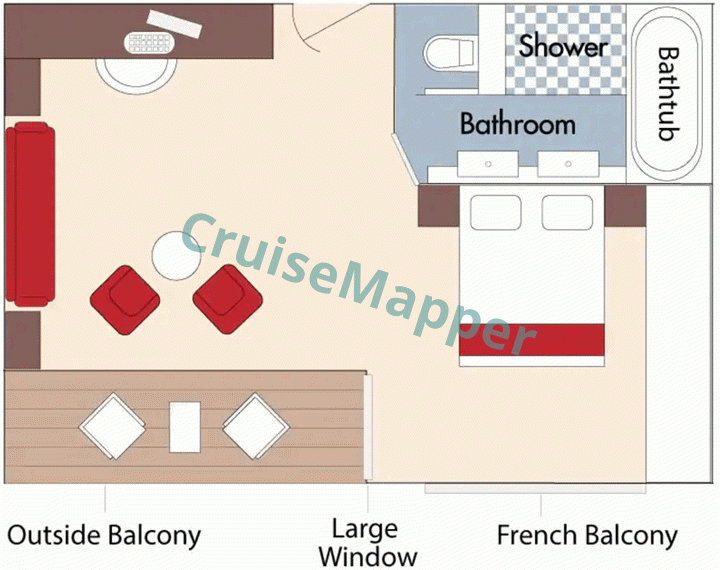 AmaStella Twin Balcony Suite  floor plan