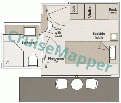 Scenic Amber Studio Single Cabin  floor plan