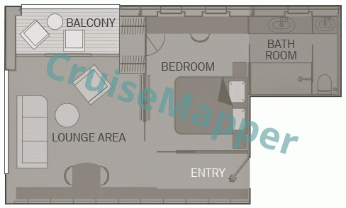 Scenic Gem 1-Bedroom Royal Panorama Suite  floor plan