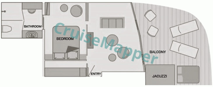 Scenic Spirit (Balcony Whirlpool) Royal Panorama Suite  floor plan