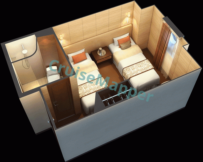 Aranui 5 Standard 2-Passenger Porthole Cabin  floor plan