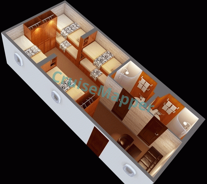 Aranui 5 C-Class 8-Passenger Porthole Cabin  floor plan