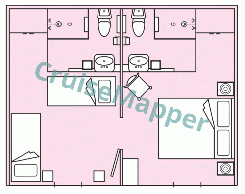 MV Reef Endeavour Connecting Family Cabin  floor plan