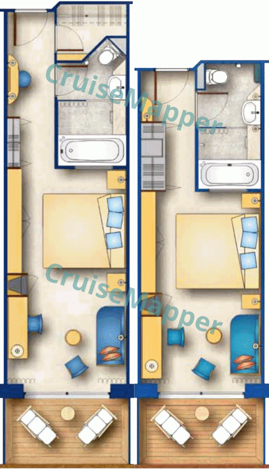 ms The World 1-Room Ocean Studio Apartments  floor plan