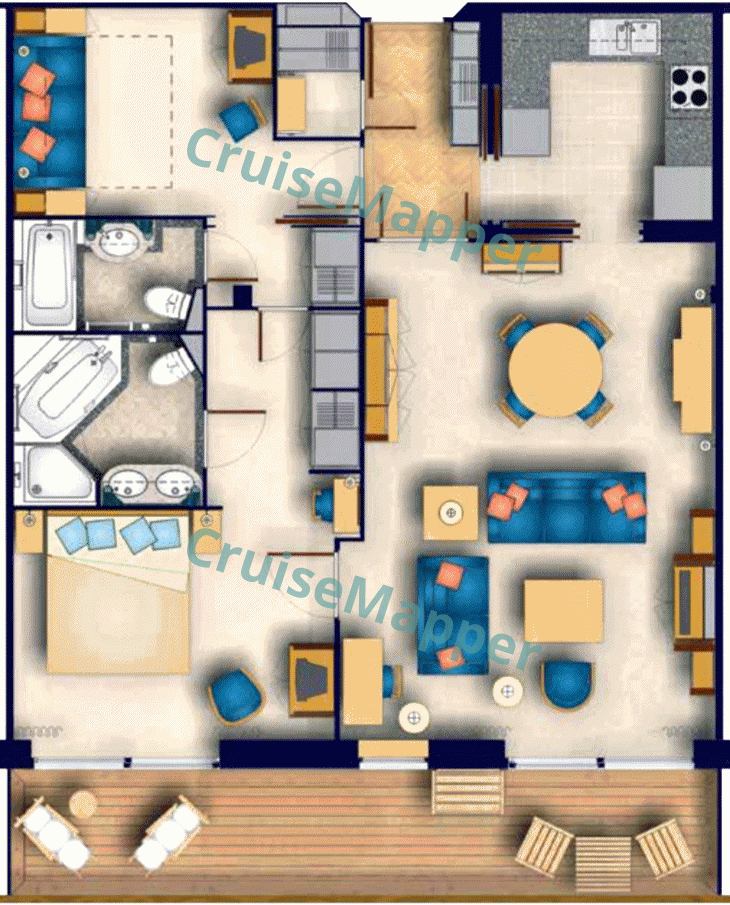 ms The World 2-Bedrooms 2-Baths Residences 2  floor plan