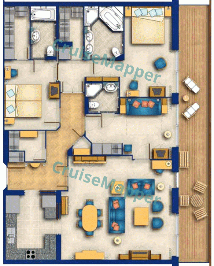 ms The World 3-Bedrooms 3-Baths Residences 2  floor plan