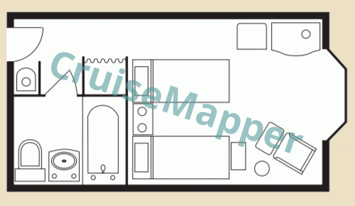 American Empress Deluxe Bay Window Cabin  floor plan