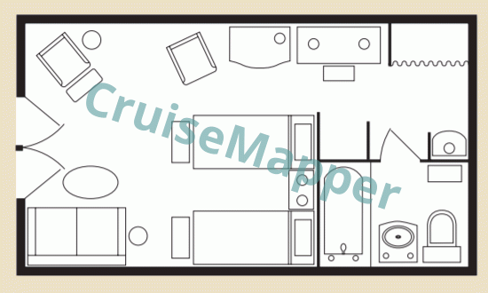 American Empress Deluxe Balcony Cabin  floor plan