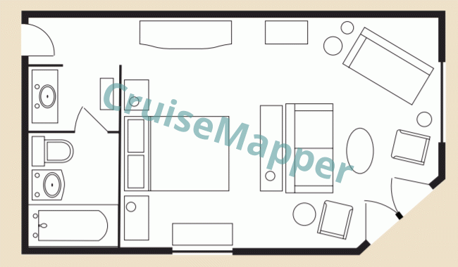 American Empress Luxury Balcony Suite  floor plan