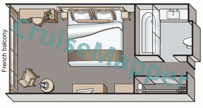 MS Mayfair French Balcony Cabin  floor plan