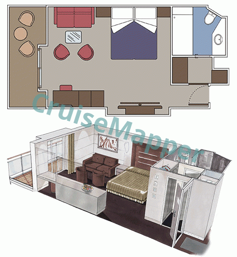 MSC Meraviglia MSC Yacht Club Spa Suite  floor plan