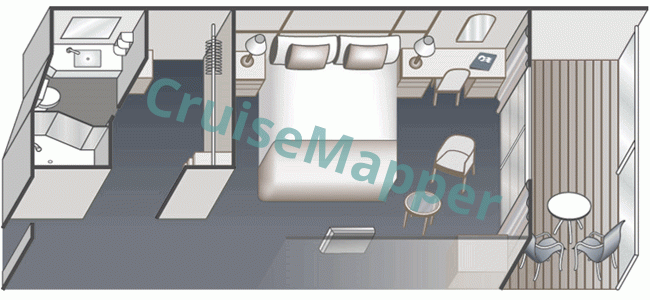 Majestic Princess Deluxe Balcony Cabin  floor plan