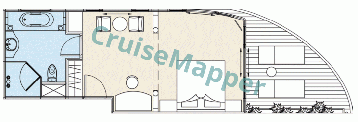 RV Mekong Princess (Balcony) Angkor Suite  floor plan