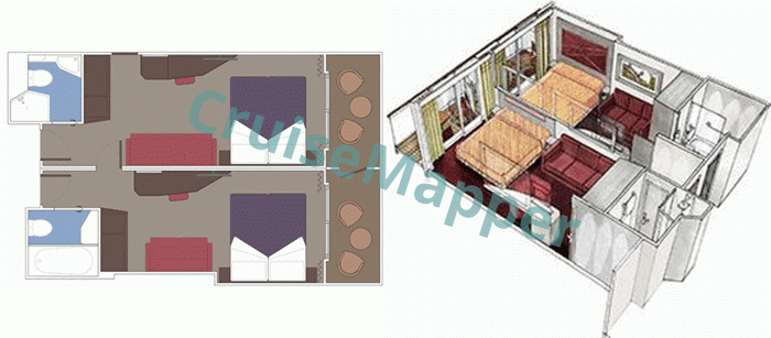 MSC Seaside SuperFamily Balcony Cabin  floor plan