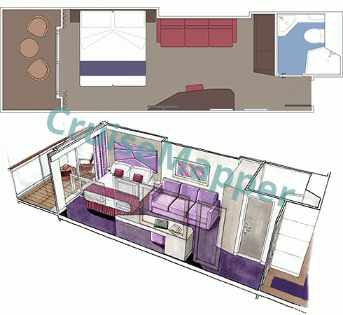 MSC Seaside Balcony Cabin  floor plan