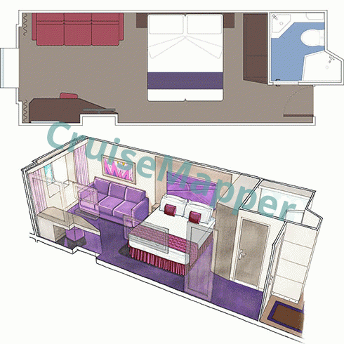 MSC Seaside Oceanview Cabin  floor plan